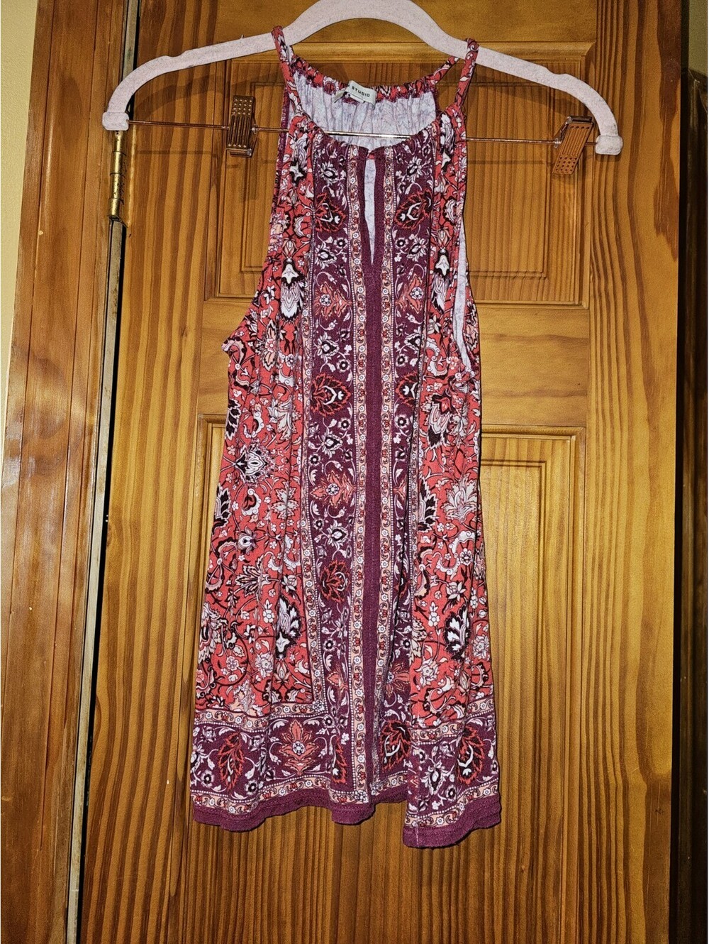 Max Studio Womens Burgundy Corral Paisley Tank Top Blouse Size XS